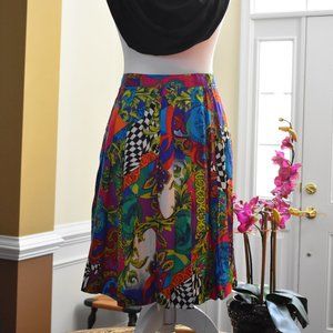 Bright multi-color pleated skirt